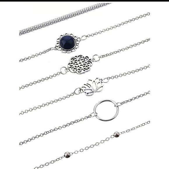 Set of Six Bohemian Hollow Lotus Leaf Bracelets - Picture 4 of 11